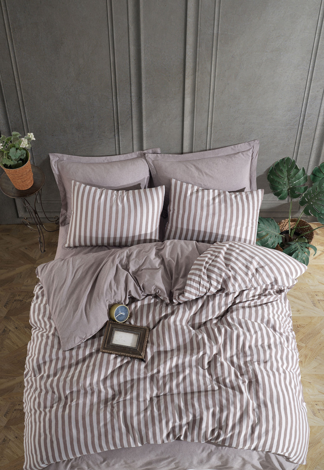 Road Potlu Çift Kişilik Kahve - Nevresim Takımı - 029489