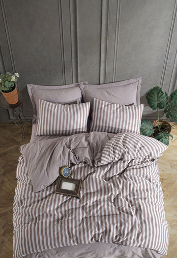 Road Potlu Çift Kişilik Kahve - Nevresim Takımı - 029489