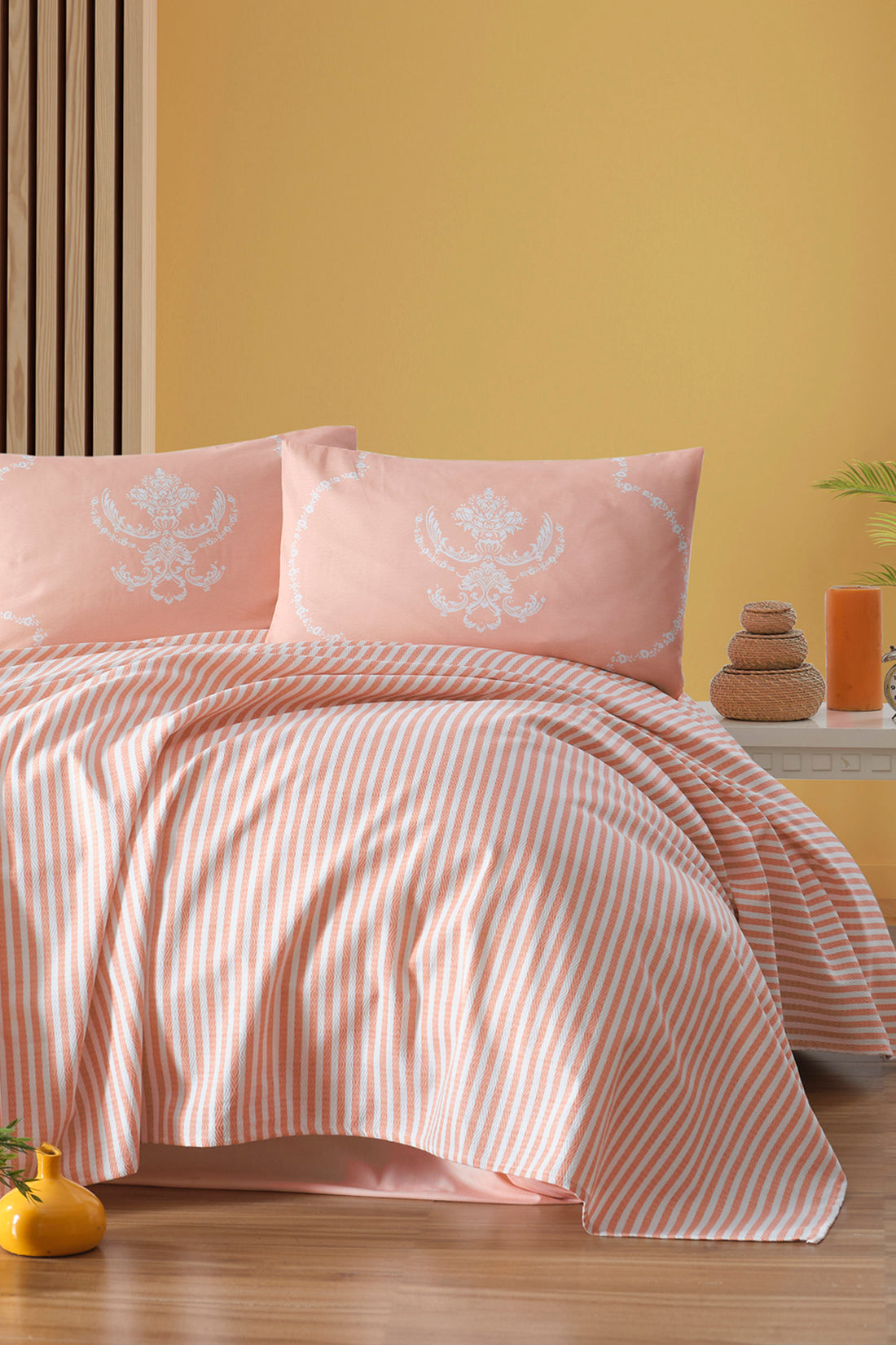 Pure Kombin Çift Kişilik Pudra - Pike Takımı - 030223