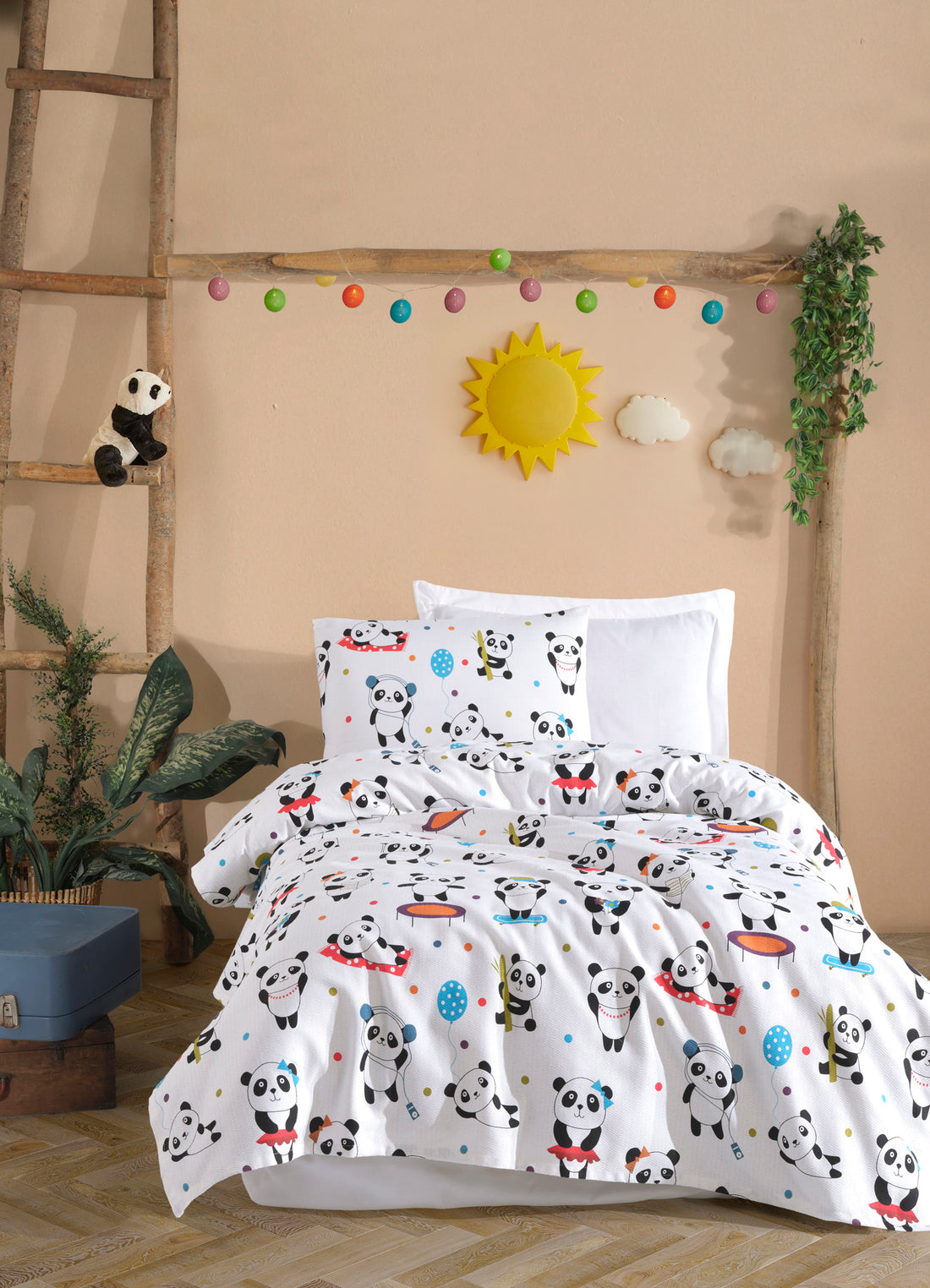 LovePandas Tek Kişilik Beyaz - Pike / Pike Takımı - 031083