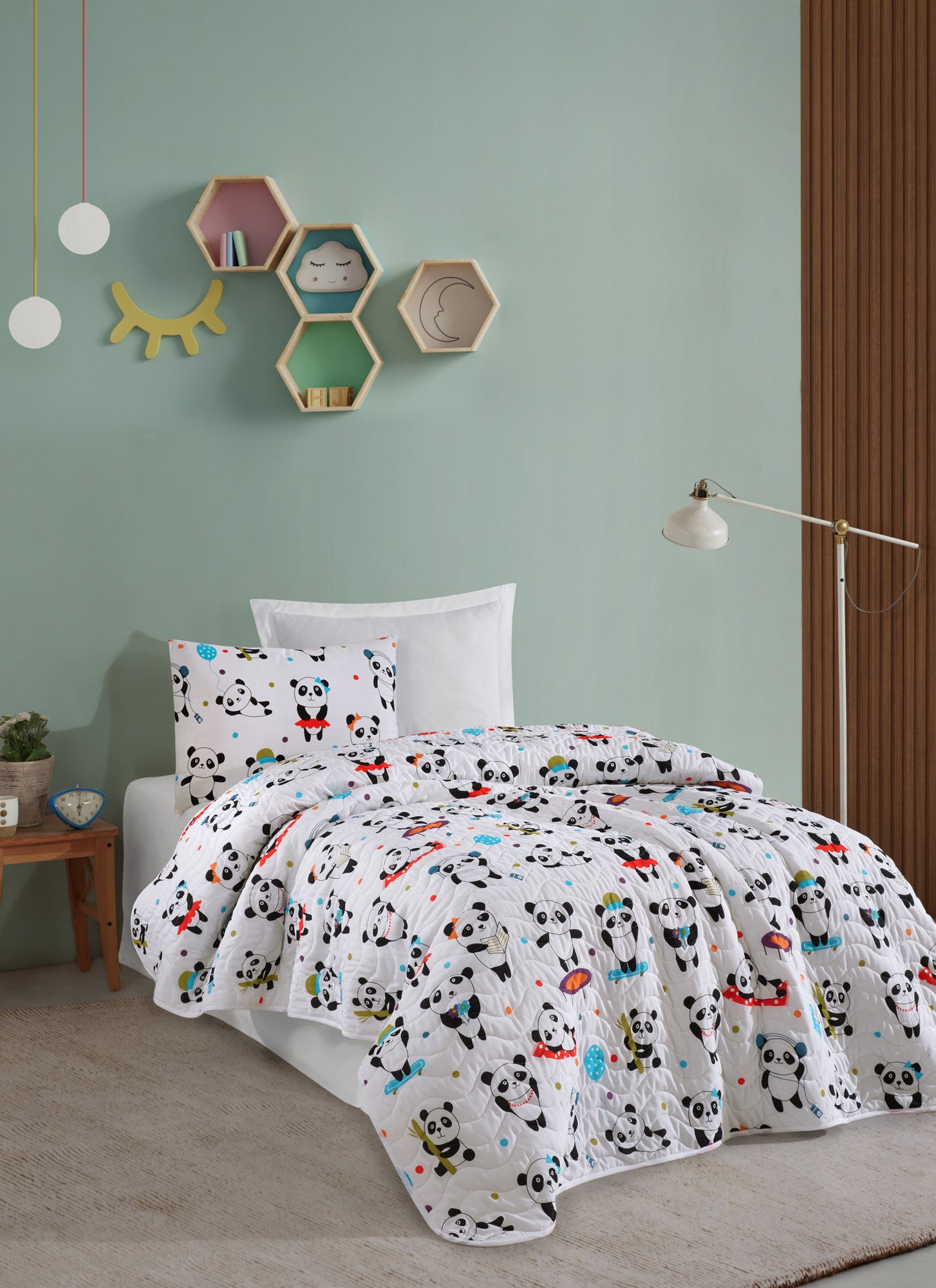 LovePandas Tek Kişilik Beyaz - Yatak Örtüsü - 031089