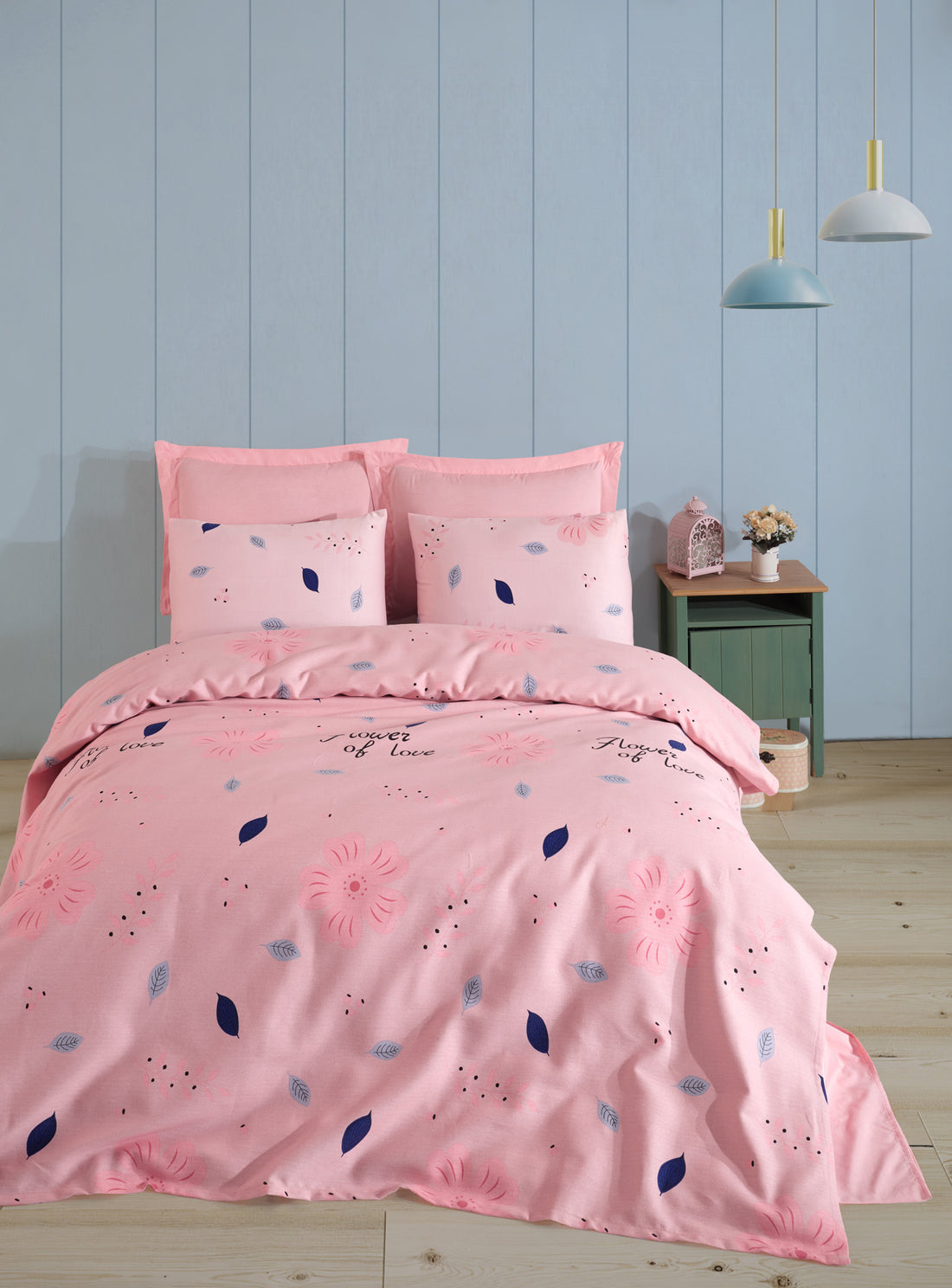 FlowerOfLove Çift Kişilik Pudra - Pike / Pike Takımı - 031127