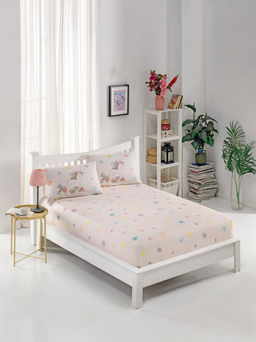 Unicornlar Tek Kişilik Pembe - Çarşaf Yastık Seti - 024582