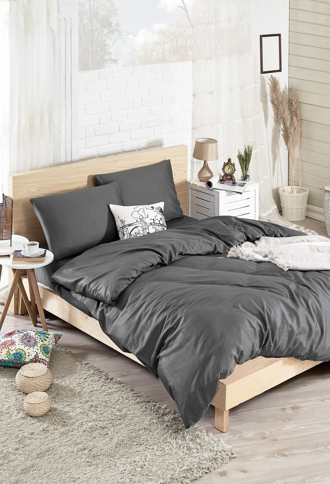 Basic Çift Kişilik Füme - Nevresim Takımı - 028741