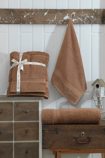 Kahverengi - Ds - 2'li Banyo Havlu Seti