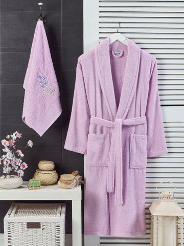 Leylak - Baş Havlulu Bornoz Seti