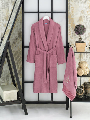 Mürdüm - Baş Havlulu Bornoz Seti