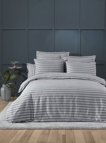 Water Yollu Saten Çift Kişilik A.Gri - Nevresim Takımı - 029408