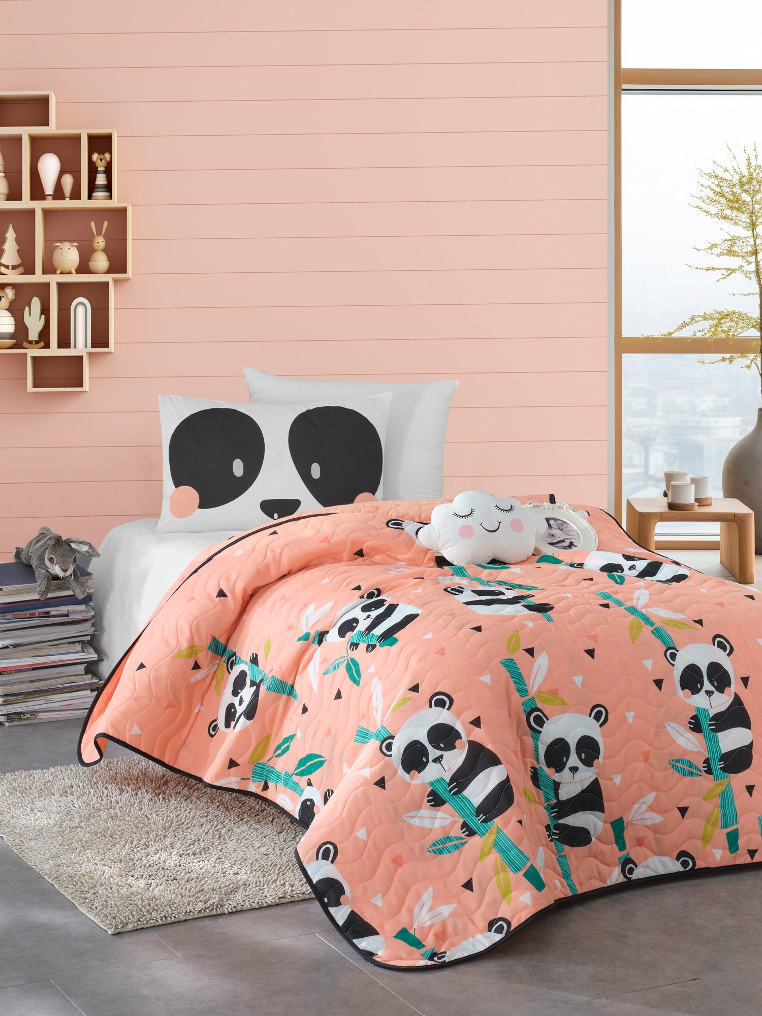 Panida Tek Kişilik Pembe - Yatak Örtüsü Seti - 030052