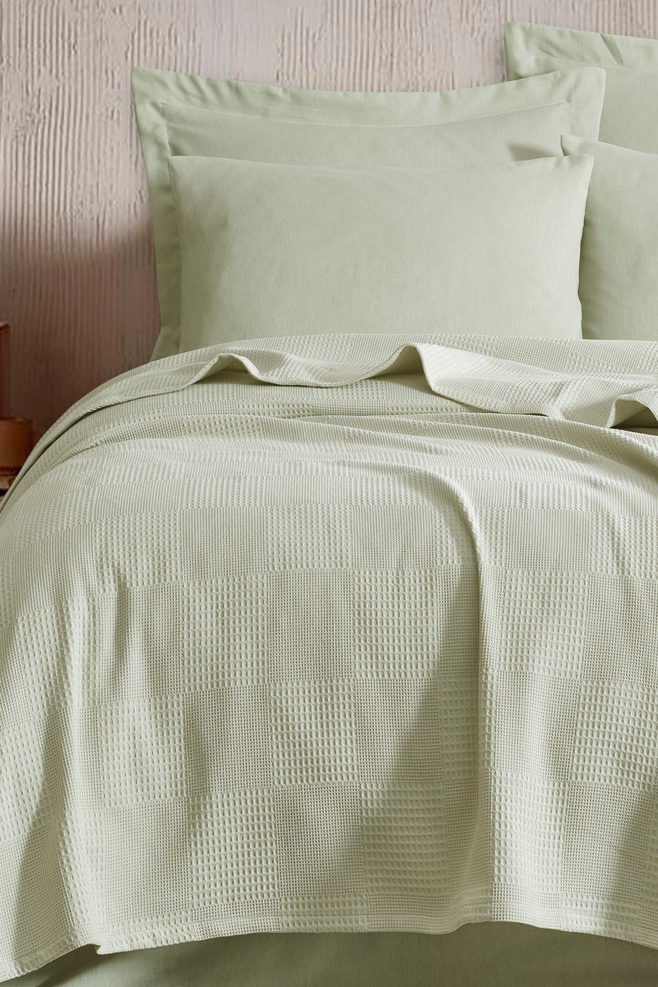 Plain Çift Kişilik Çağla Yeşili - Pike Takımı - 030279