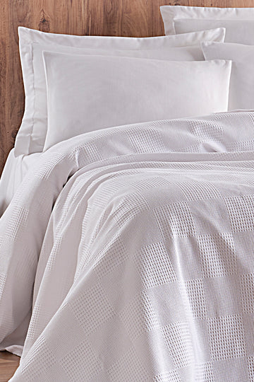 Plain Çift Kişilik Beyaz - Pike Takımı - 030297