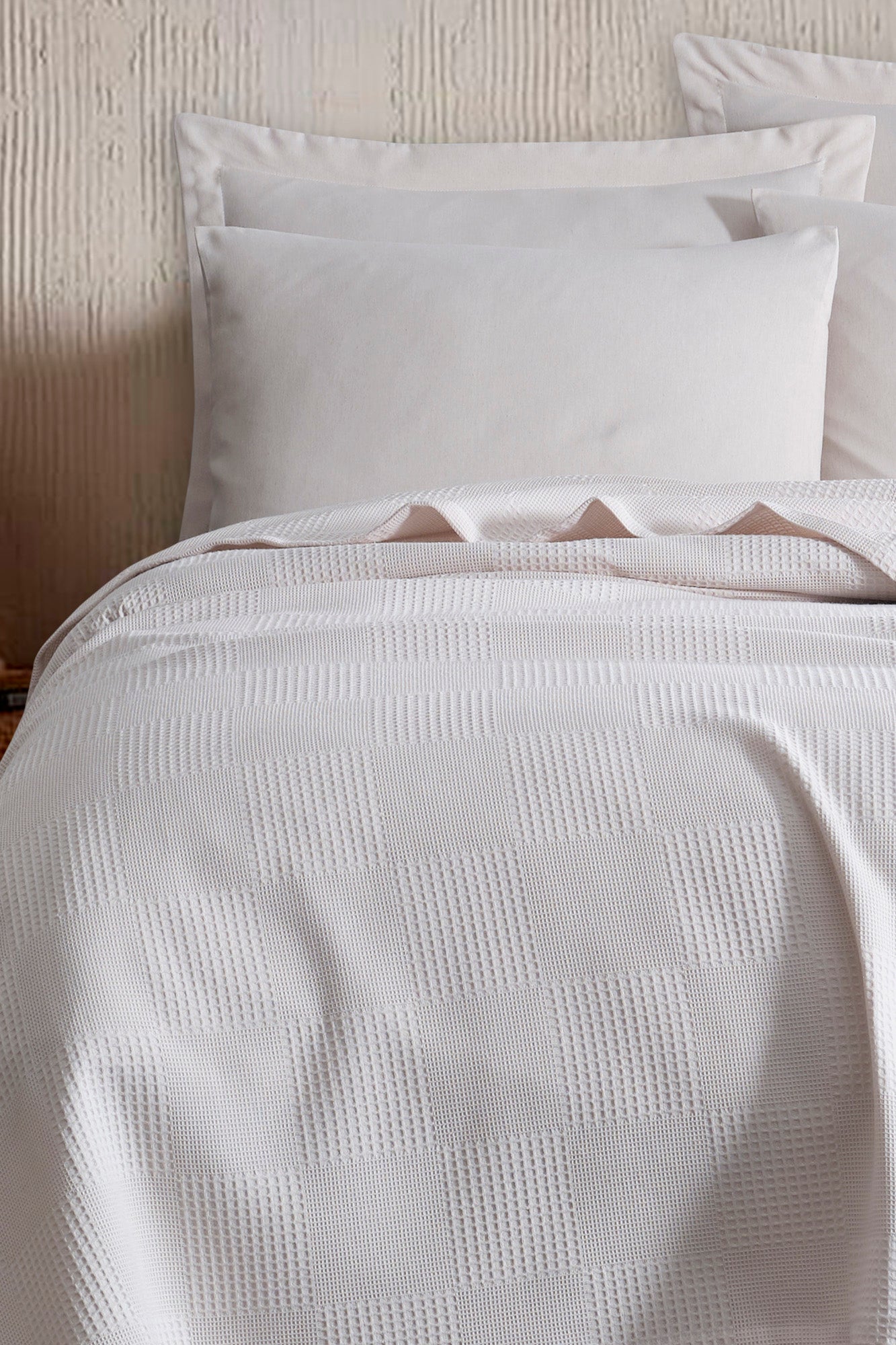 Plain Tek Kişilik Krem - Pike Takımı - 030311