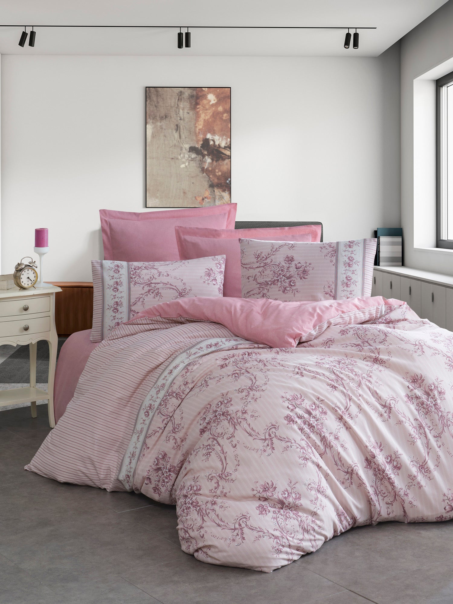 Roza Tek Kişilik Pembe - Nevresim Takımı - 030322