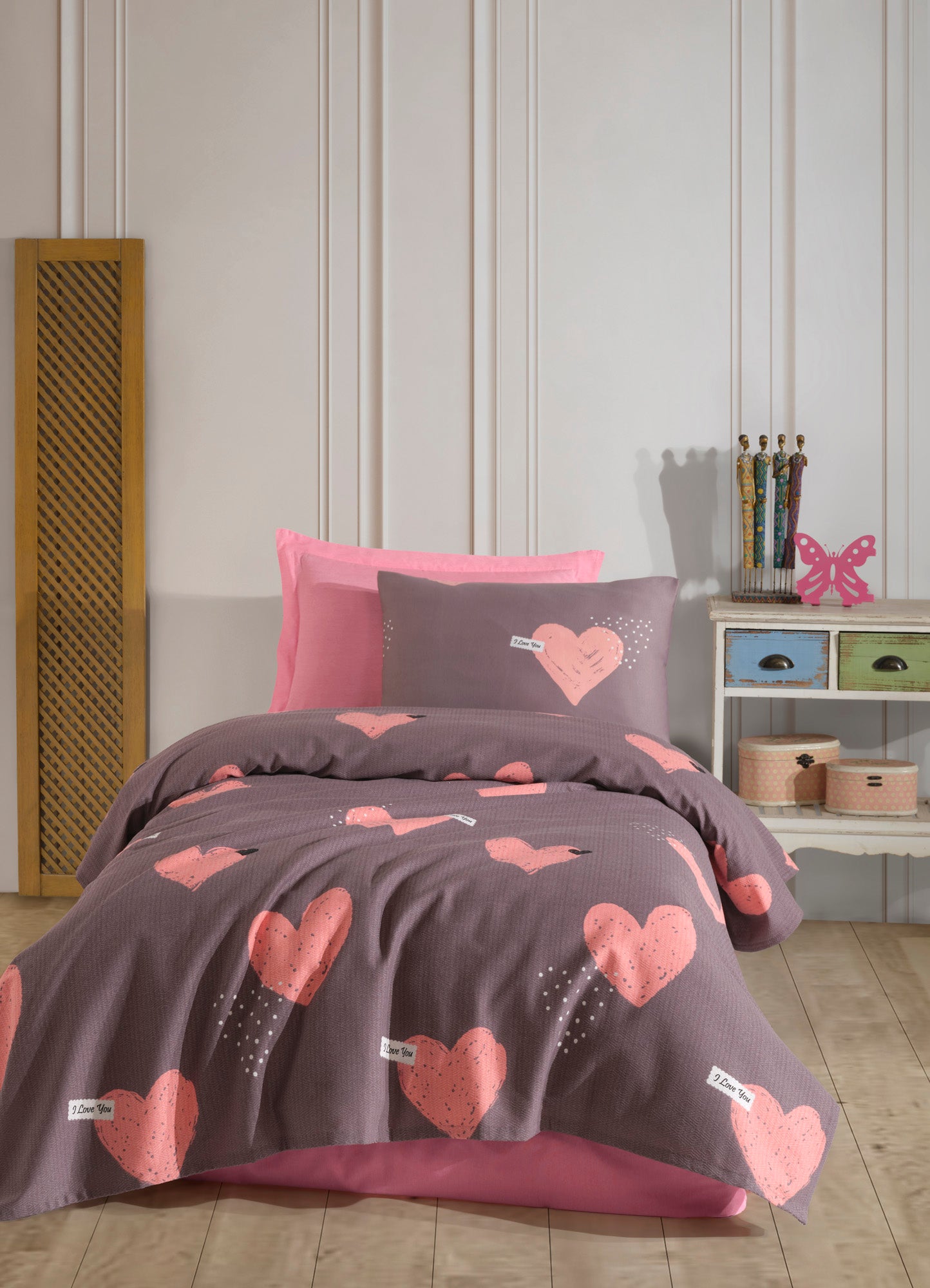 Jana Tek Kişilik Pembe - Pike / Pike Takımı - 031091