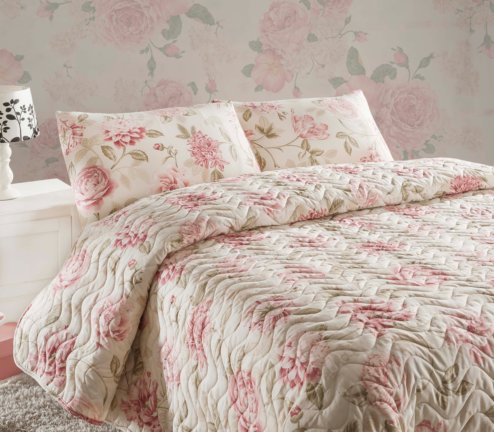 Care Çift Kişilik Pembe - Yatak Örtüsü Seti - 004781