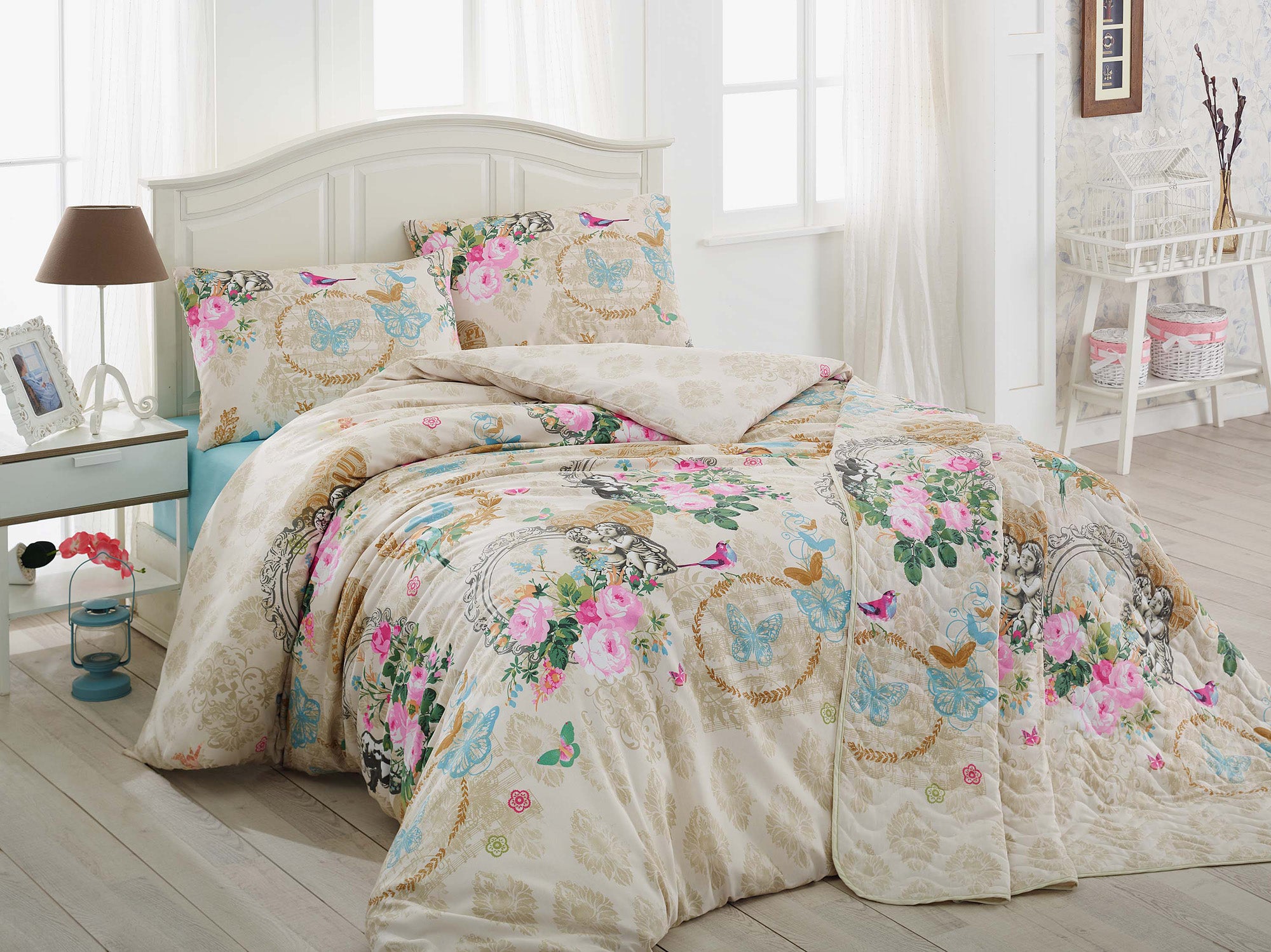 Angel Tek Kişilik Bej - Nevresim Takımı - 006405