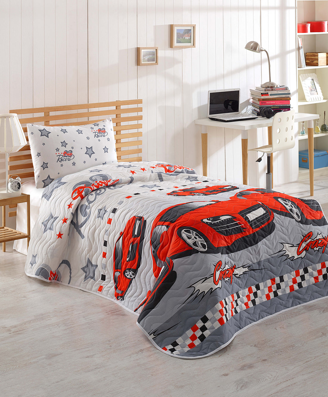 Crazy Tek Kişilik Kırmızı - Yatak Örtüsü Seti - 009022