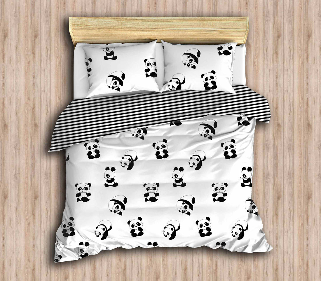 Panda Beyaz Çift Kişilik Nevresim Takımı