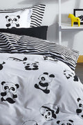 Panda Beyaz Çift Kişilik Nevresim Takımı