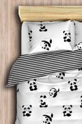 Panda Beyaz Çift Kişilik Nevresim Takımı