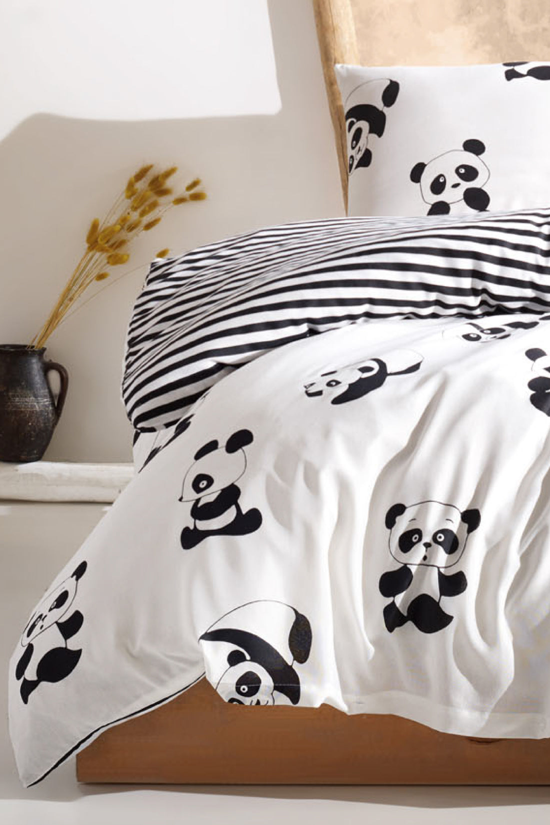 Panda Beyaz Tek Kişilik Nevresim Takımı