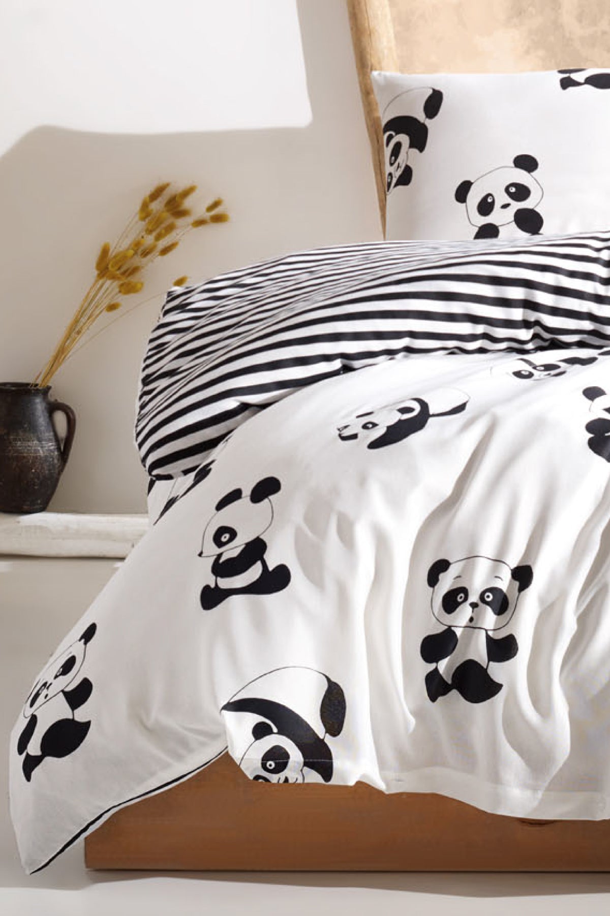 Panda Beyaz Tek Kişilik Nevresim Takımı