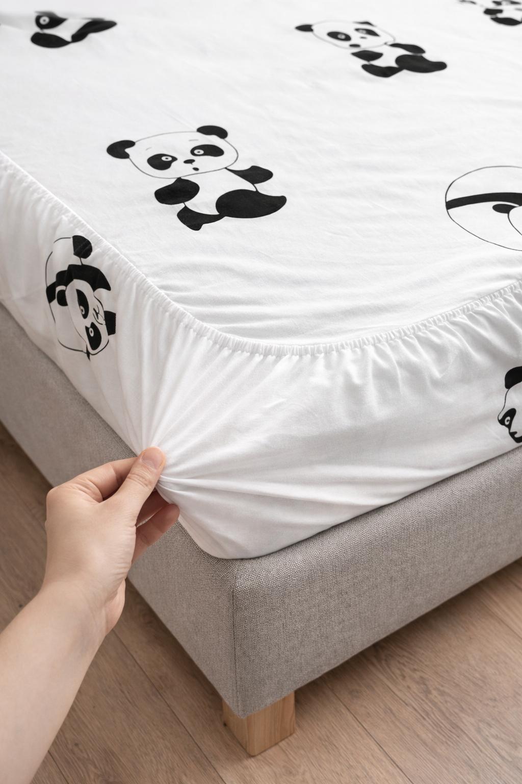 Panda Beyaz 100x200cm Çarşaf Seti
