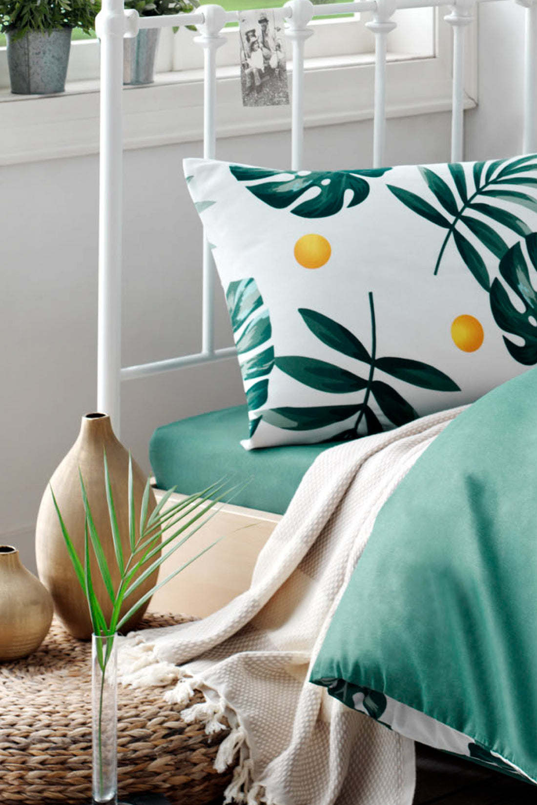 Monstera Yeşil Tek Kişilik Nevresim Takımı
