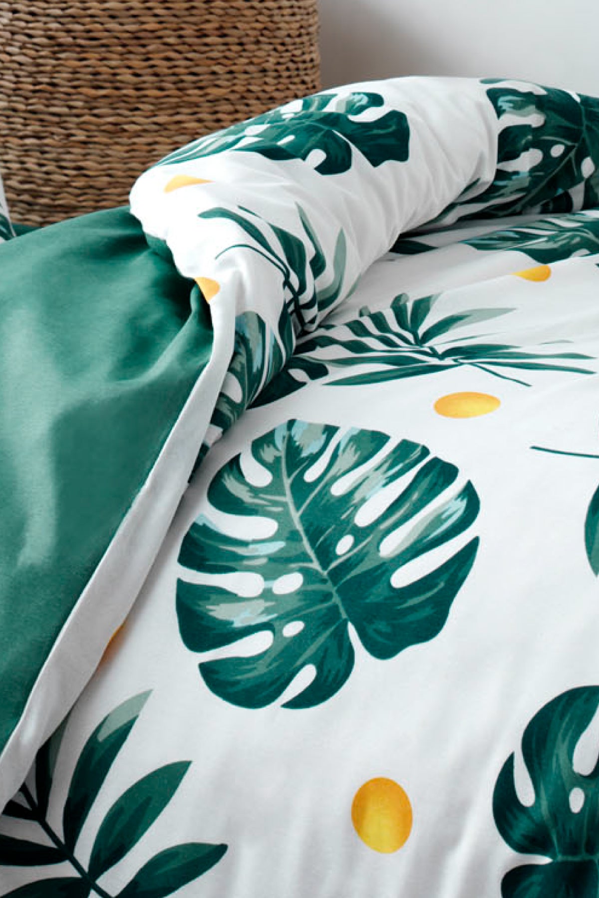 Monstera Yeşil Tek Kişilik Nevresim Takımı