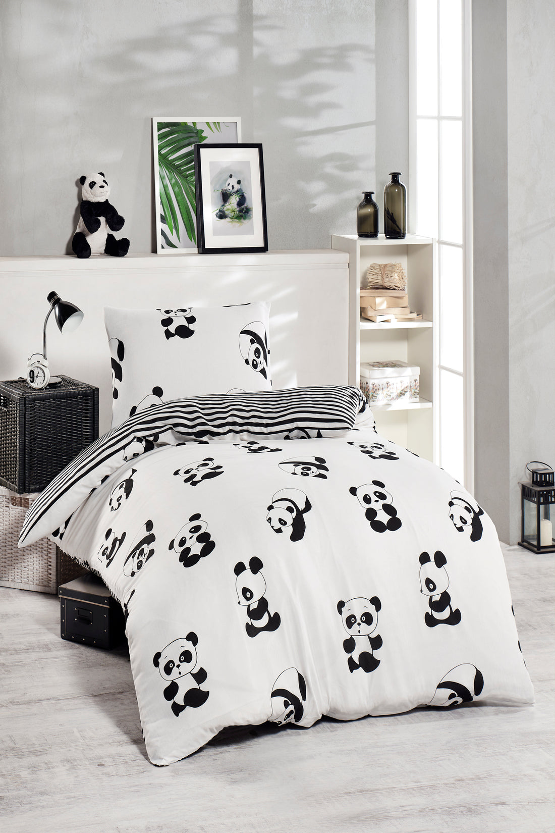 Panda Beyaz Junior Tek Kişilik Nevresim Seti