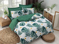 Monstera Yeşil Çift Kişilik Nevresim Seti