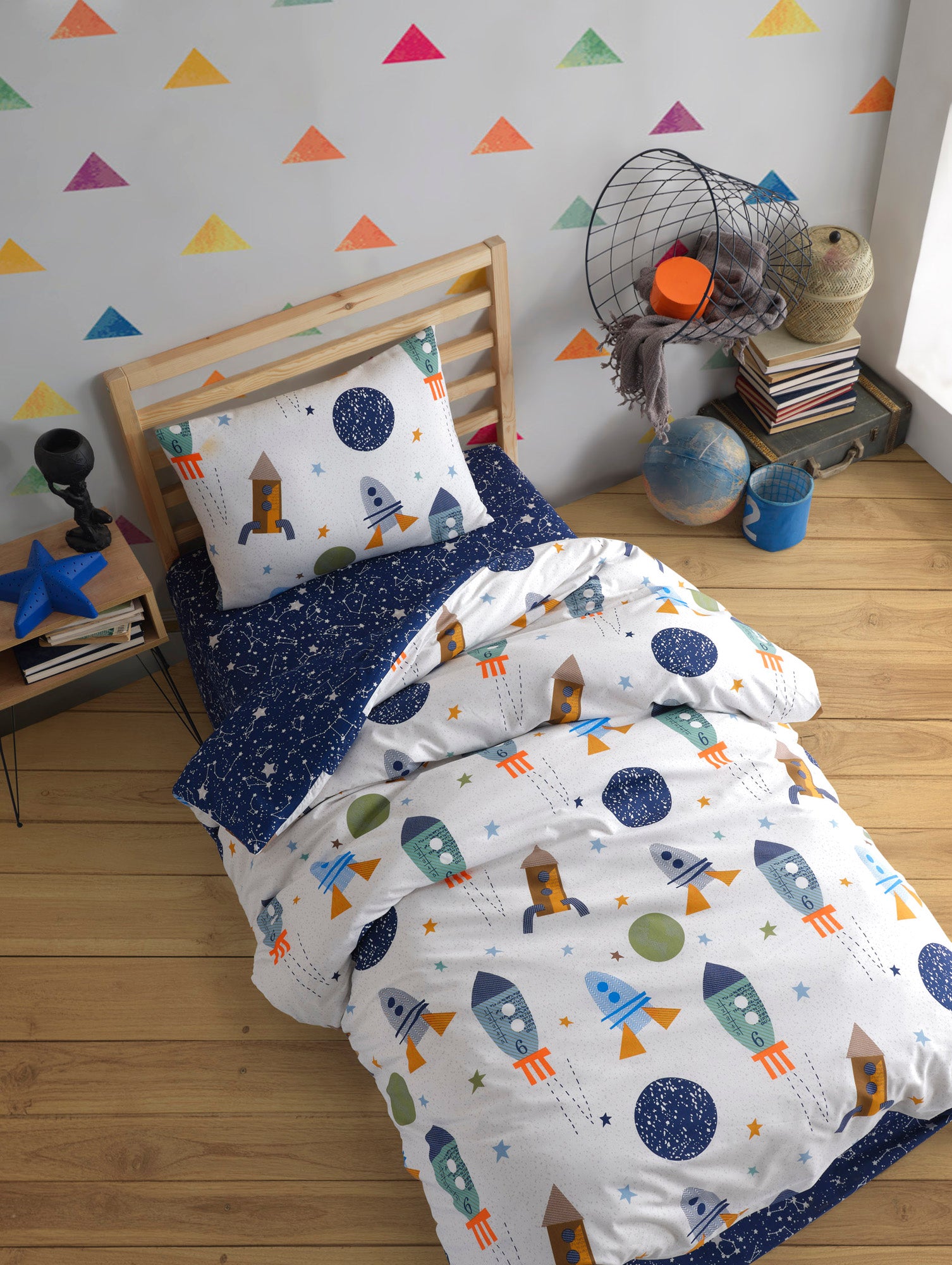 Spacex Tek Kişilik Lacivert - Nevresim Takımı - 022914