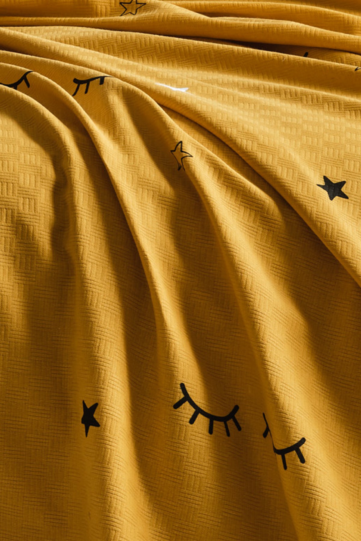Dide Sarı Çift Kişilik %100 Pamuk Pike