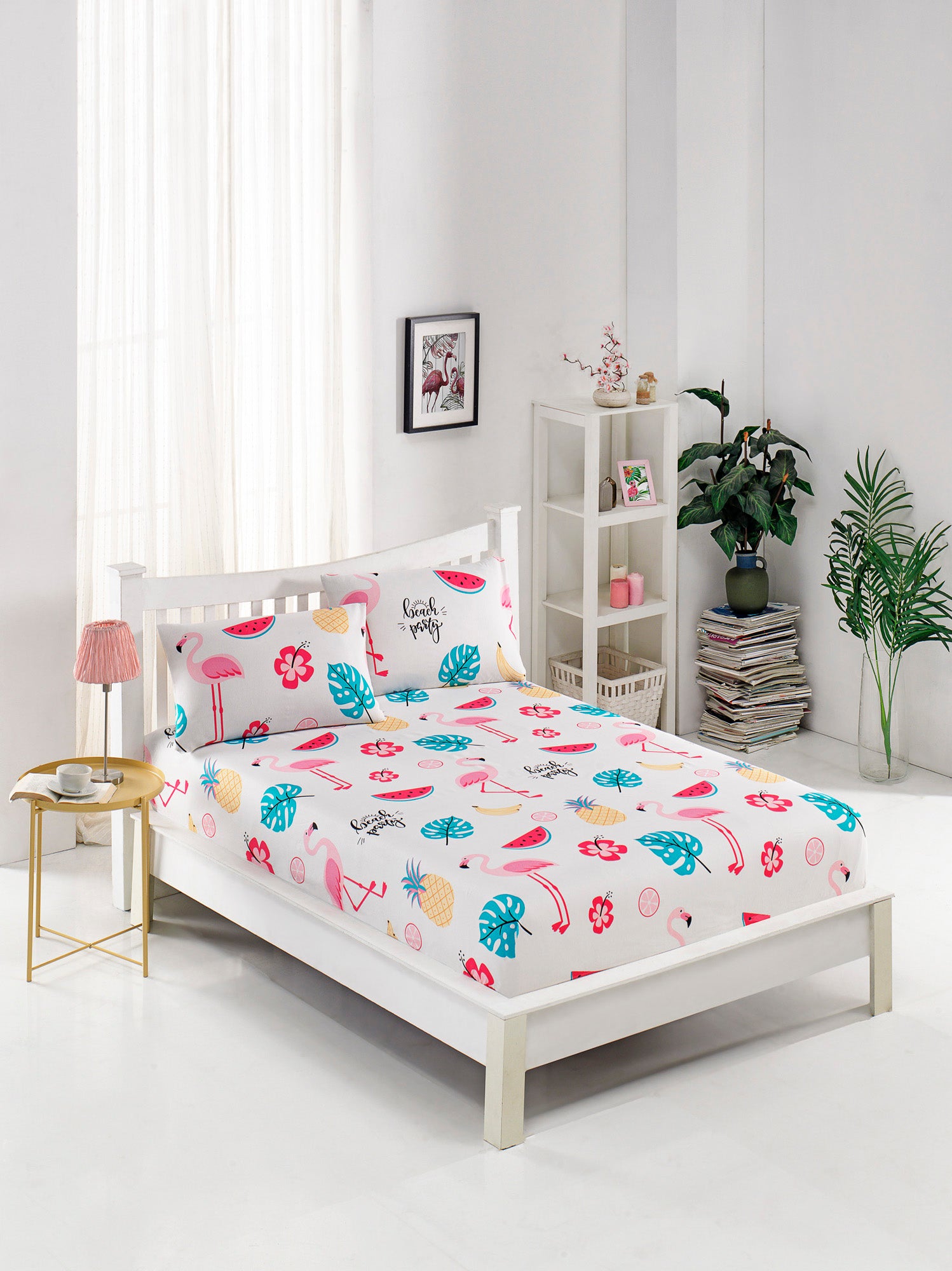 Kokteyl Tek Kişilik Beyaz - Çarşaf Yastık Seti - 024576