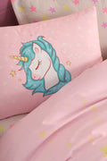 Unicorn Dreams Pembe Tek Kişilik Nevresim Takımı