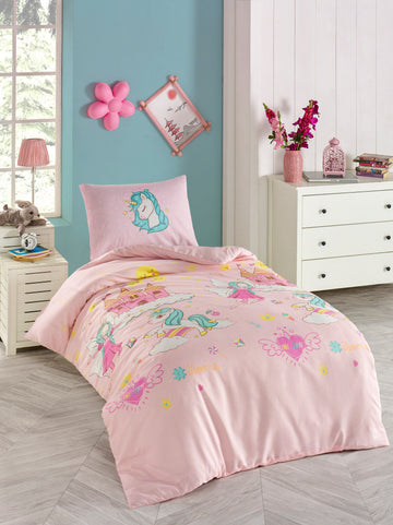 Unicorn Dreams Pembe Junior Tek Kişilik Nevresim Seti