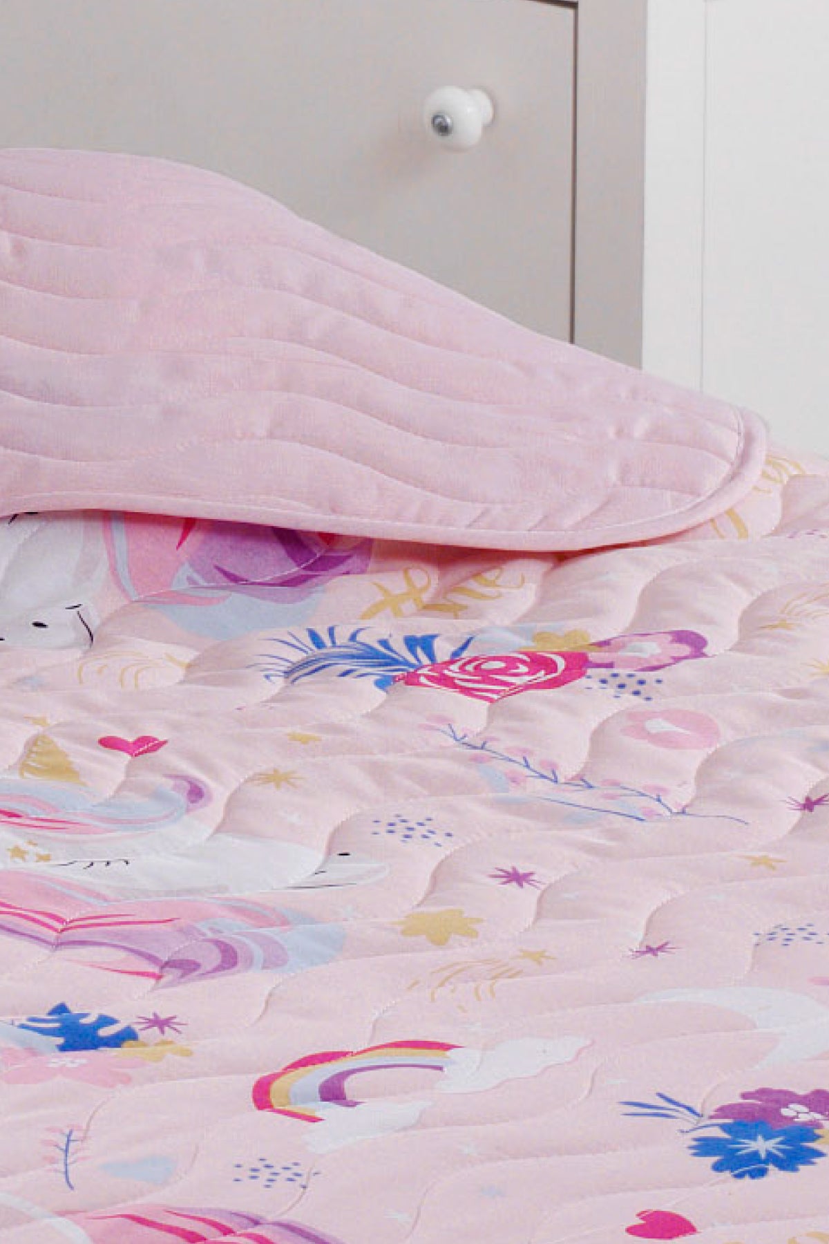 MagicAl Pembe Tek Kişilik Yatak Örtüsü