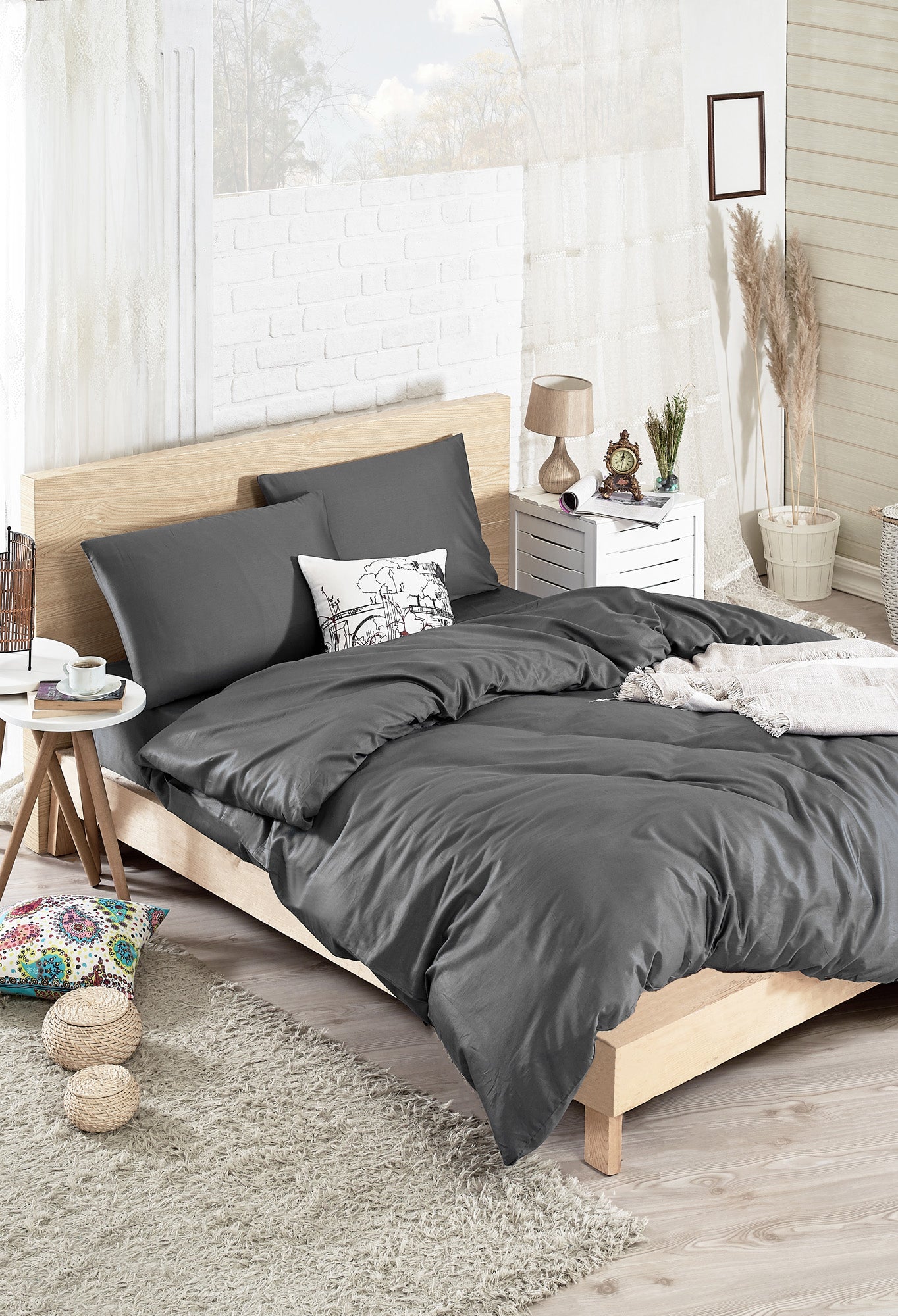 Basic Çift Kişilik Füme - Nevresim Takımı - 028741