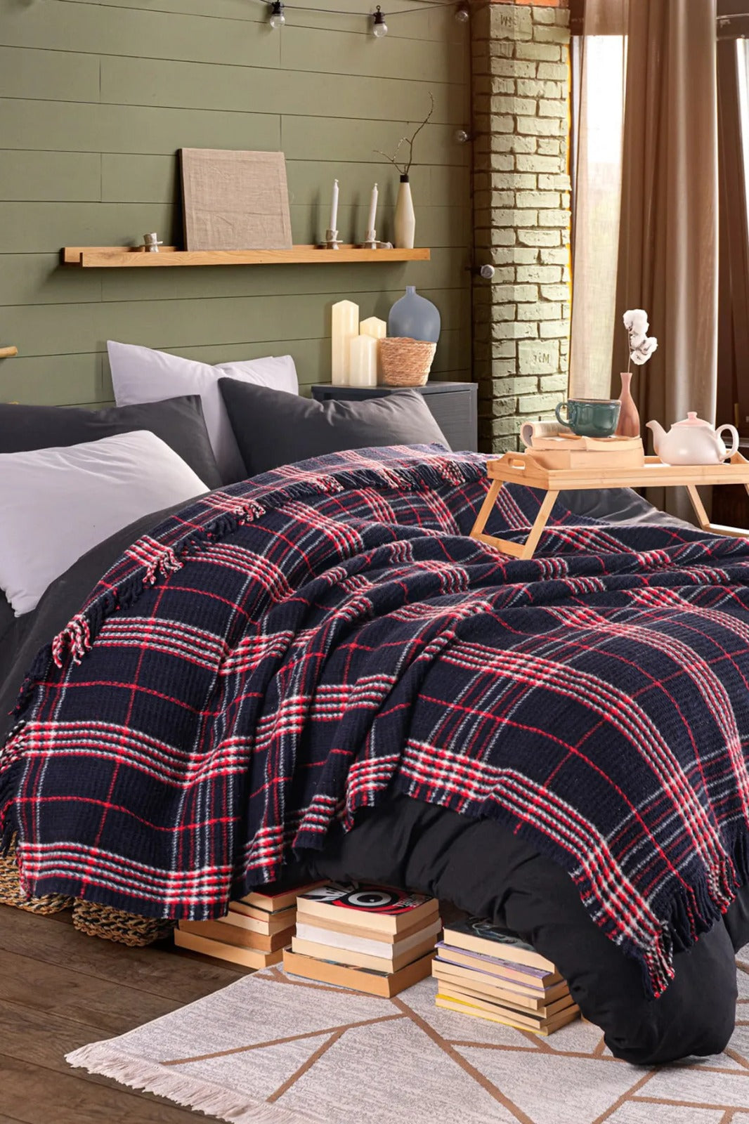 Warm Soft Lacivert Çift Kişilik Battaniye