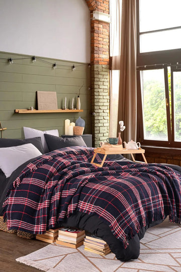 Warm Soft Lacivert Çift Kişilik Battaniye