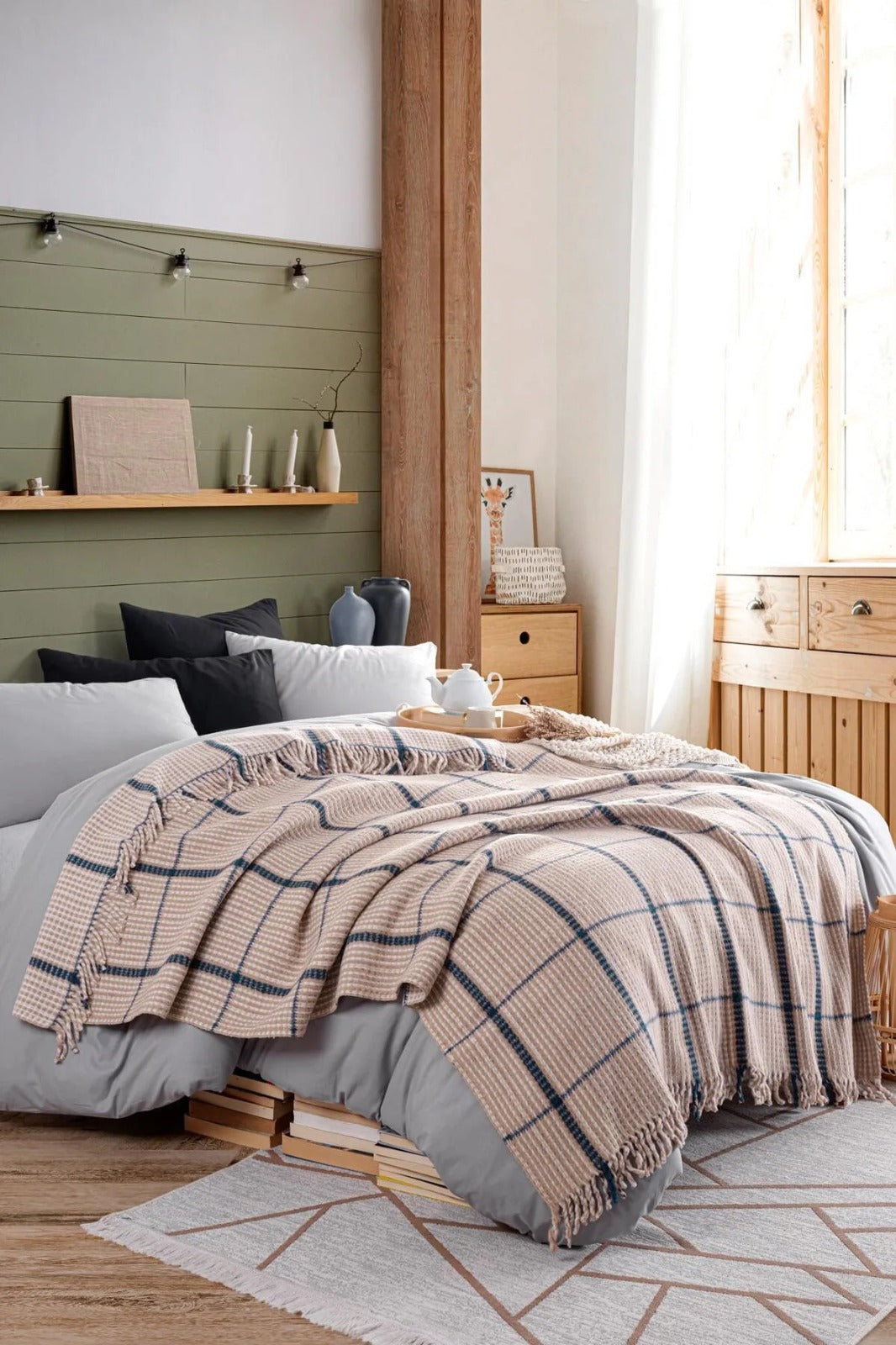 Warm Soft Bej Çift Kişilik Battaniye