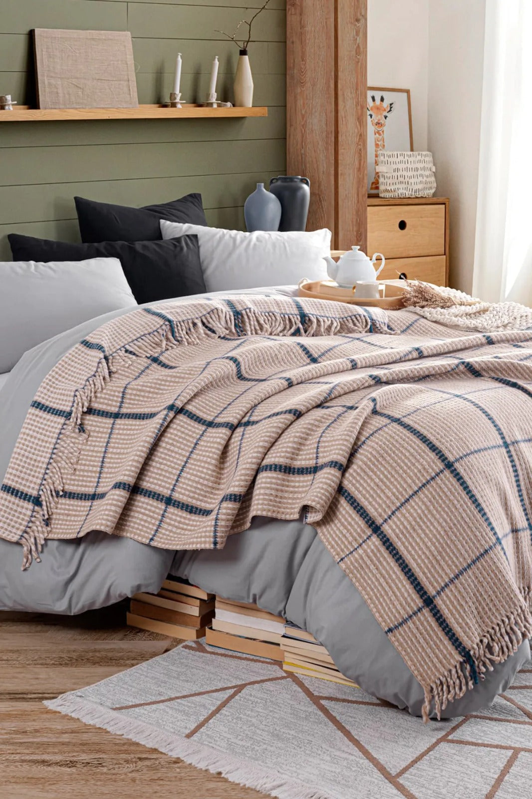 Warm Soft Bej Çift Kişilik Battaniye
