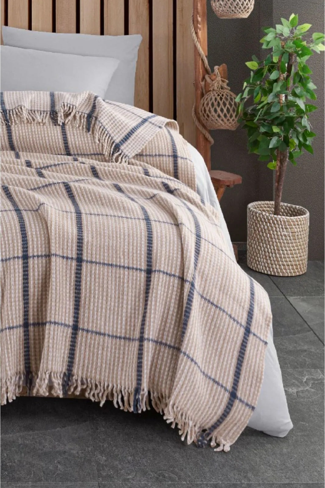 Warm Soft Bej Tek Kişilik Battaniye