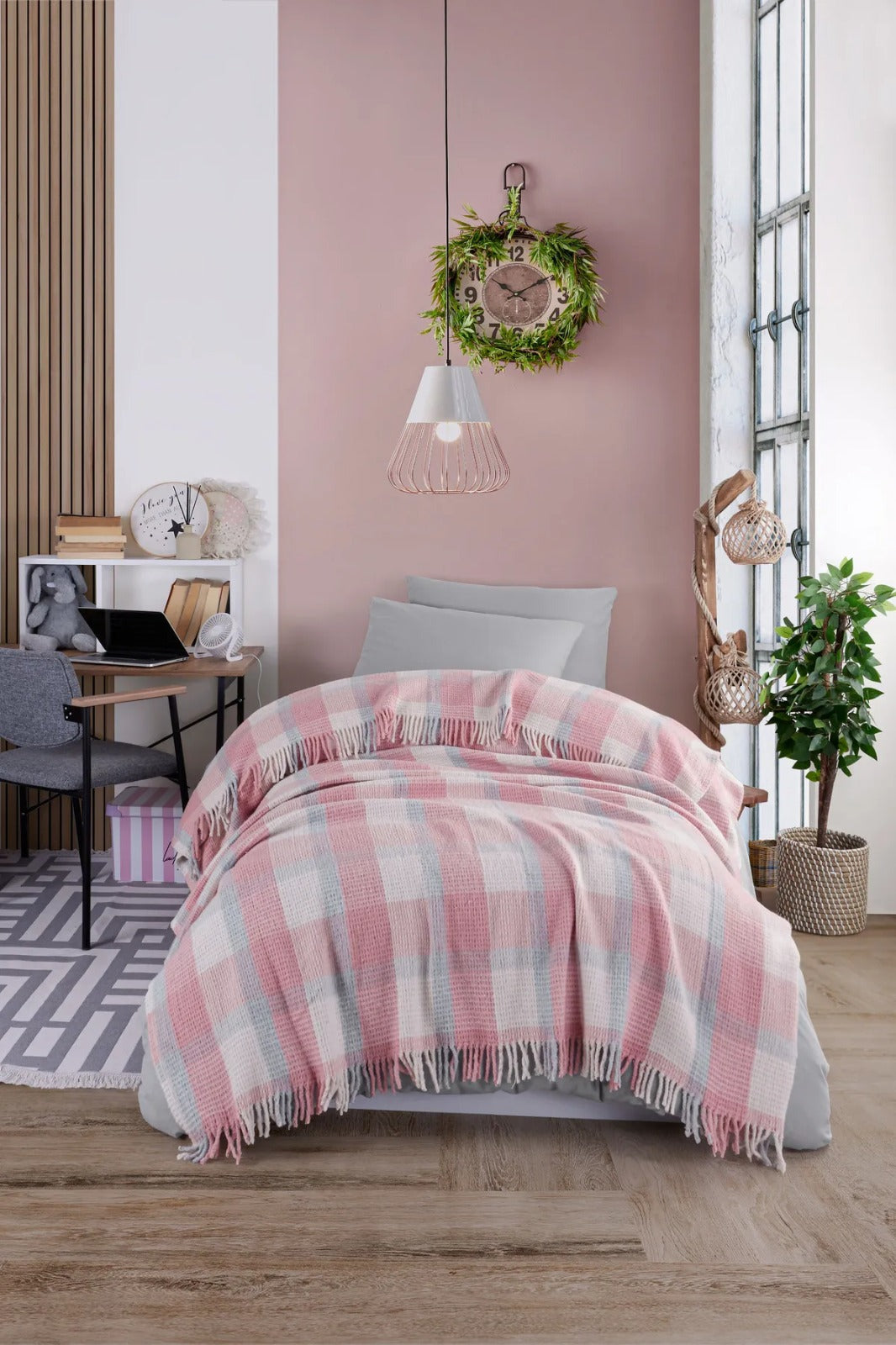 Warm Soft Pudra Tek Kişilik Battaniye