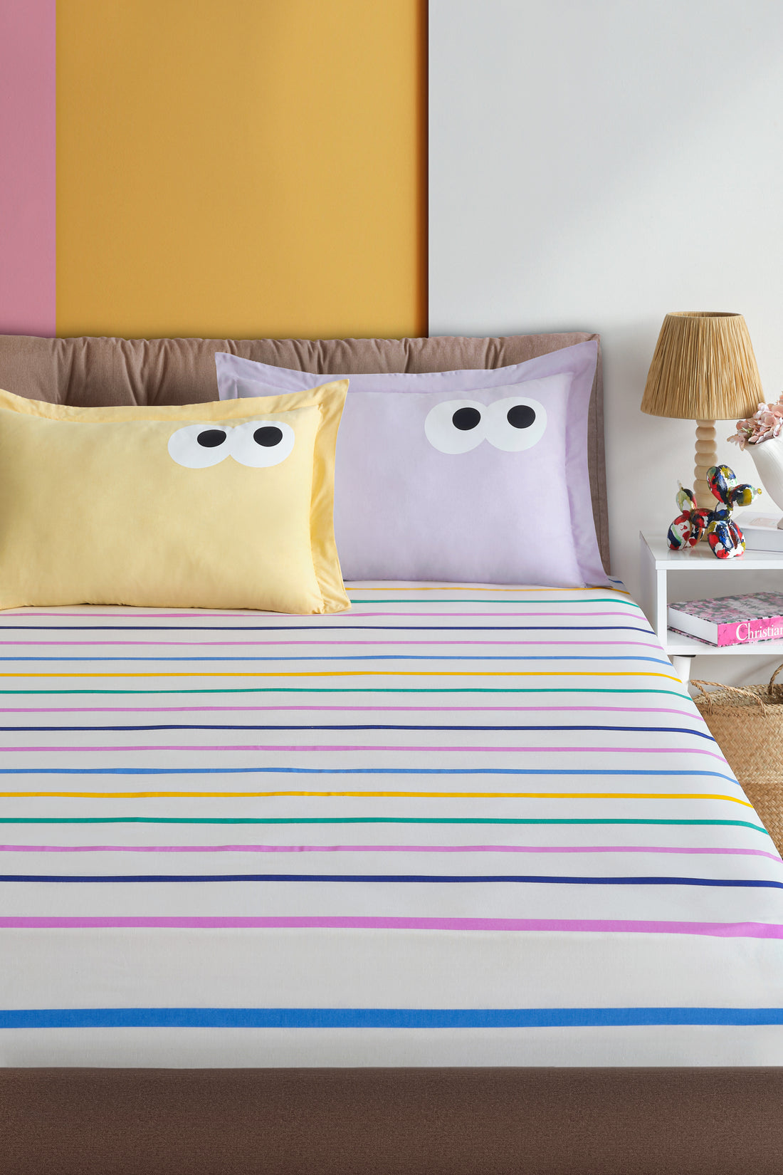 Funny Sarı-Lila 160x200cm Çarşaf Seti