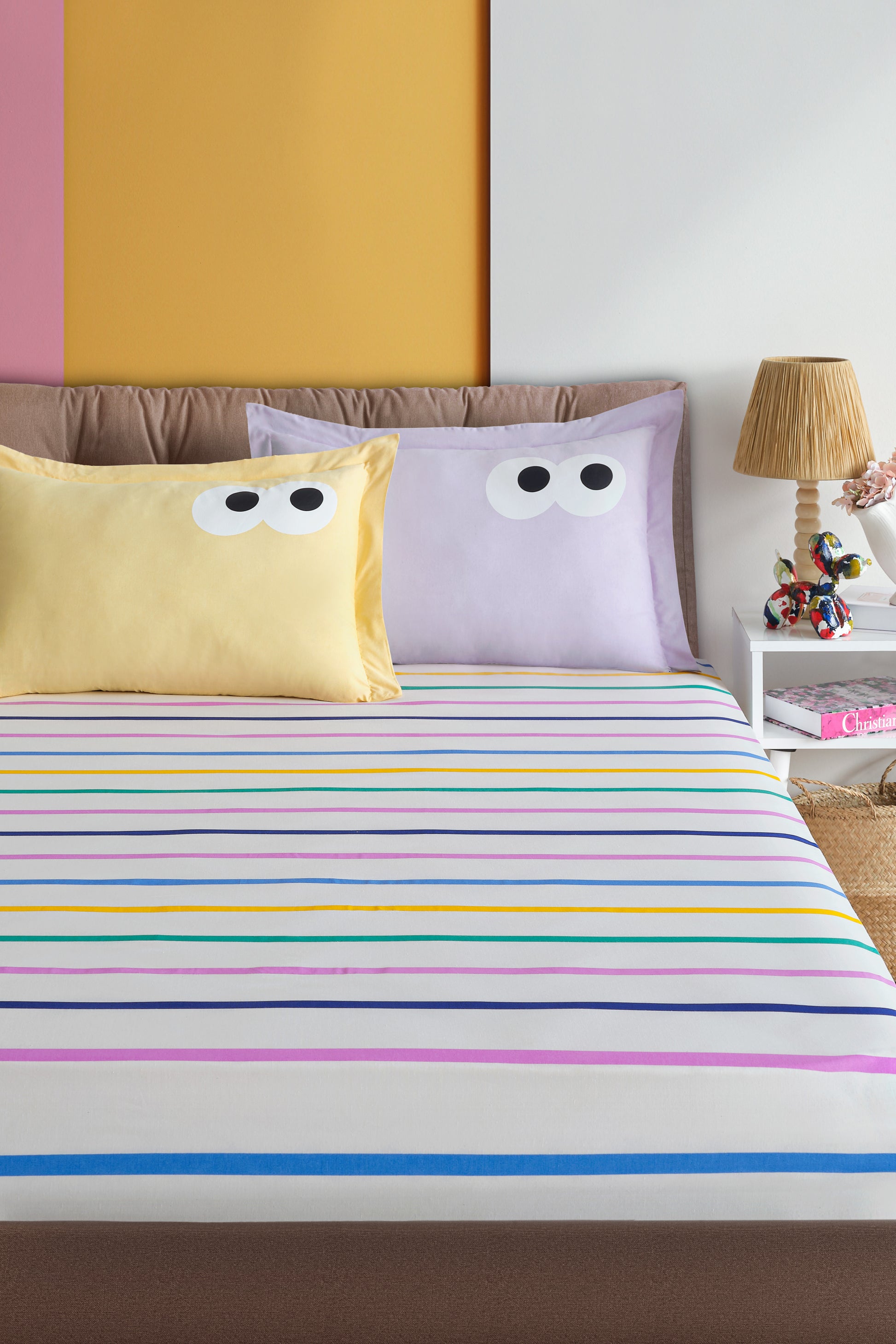 Funny Sarı-Lila 160x200cm Çarşaf Seti