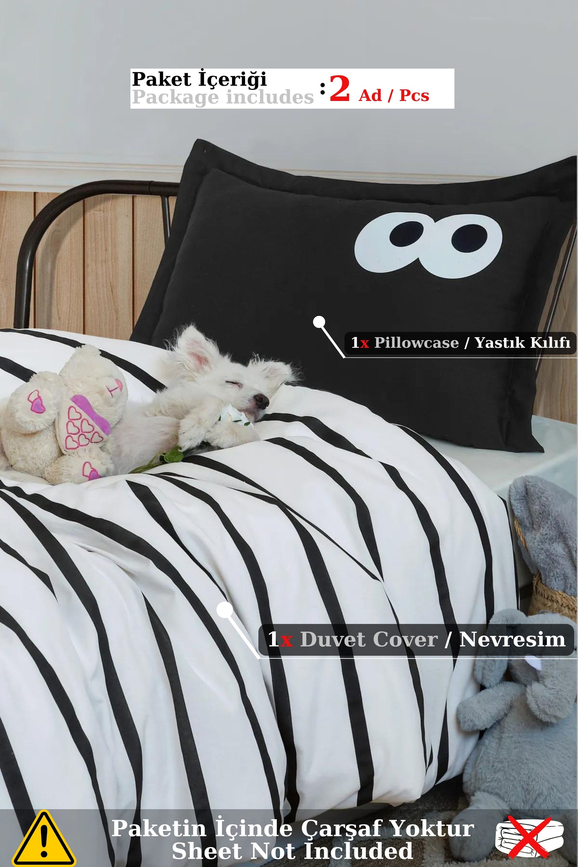 Funny Siyah Junior Tek Kişilik Nevresim Seti