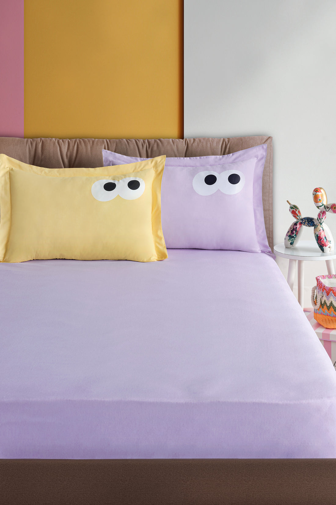 Funny Kombin Lila-Sarı 160x200cm Çarşaf Seti