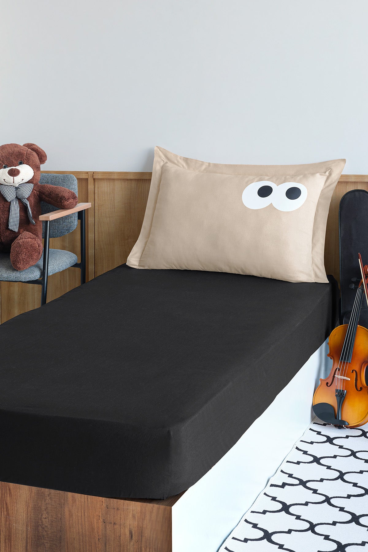 Funny Kombin Siyah-Kahve 100x200cm Çarşaf Seti