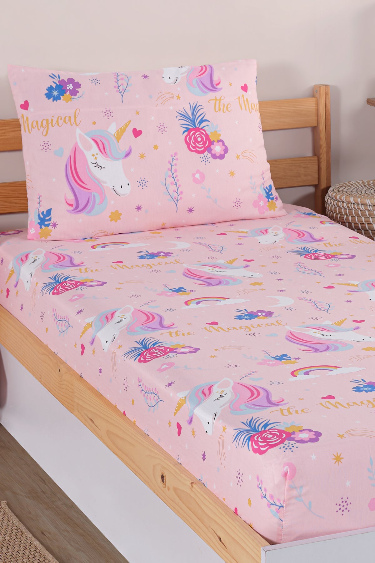 Magical Pembe 100x200cm Çarşaf Seti